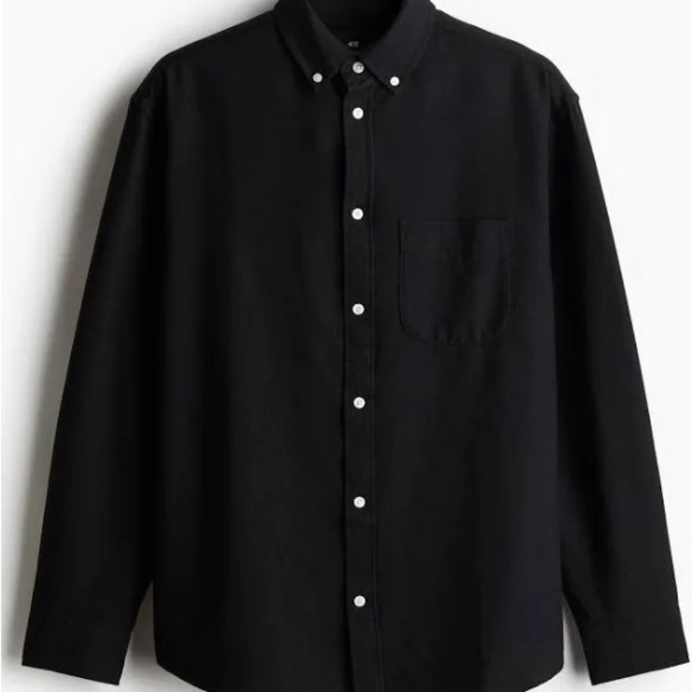 H&M Black Casual Button Down Shirt